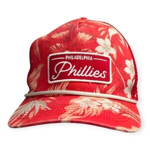 47 Brand Philadelphia Phillies Red Floral Tropical Trucker Hat Mesh Snapback Cap